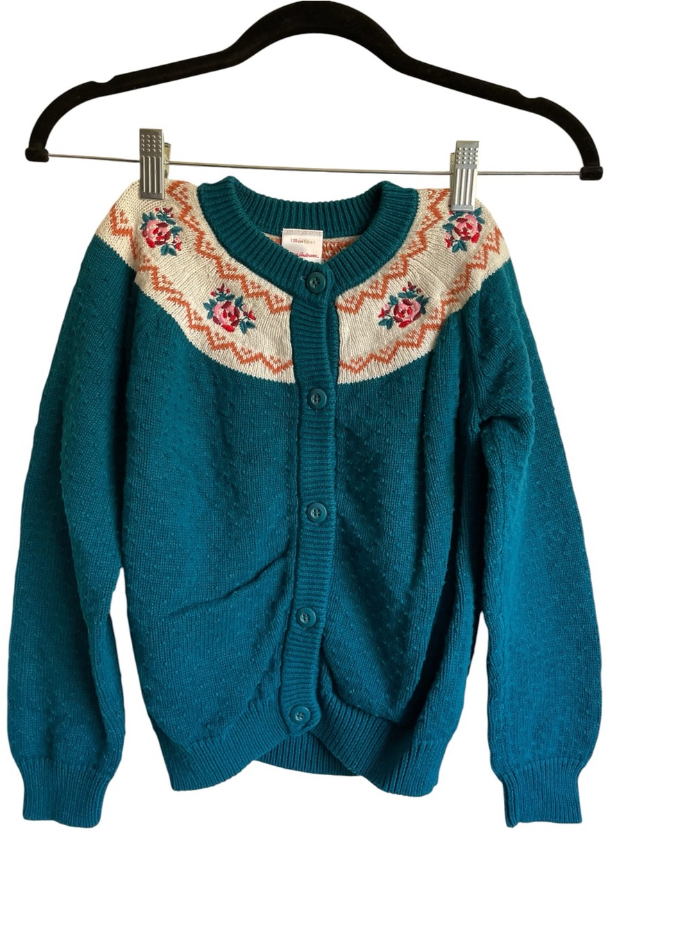 Hanna Andersson Fair Isle knit cardigan sweater Size 120cm or US 6-7